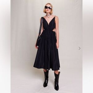 Run Taffeta dress with cut-out at the waist